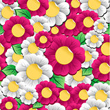 Spring vibrant flowers pattern