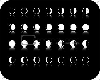 the vector moon phase icon set