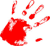the red vector hand print