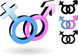 the vector male and female symbol
