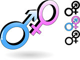 the vector male and female symbol