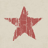Grunge red star. Vector, EPS10.