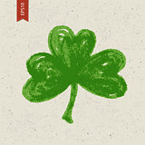 Clover sign on paper texture. Vector, EPS10