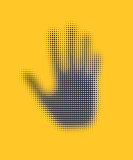 Hand icon on yellow background . Vector, EPS8