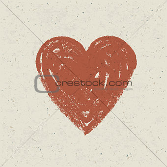 Heart on paper texture. Vector, EPS10