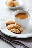 Cup of coffee with biscotti