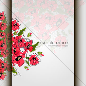 Card with abstract floral background.