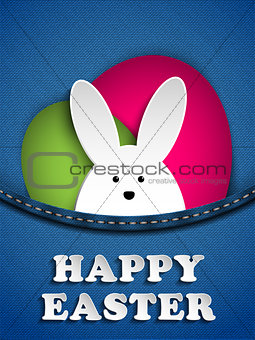 Happy Easter Rabbit Bunny in Jeans Pocket