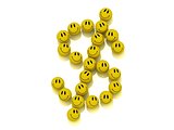 Funny smilies lined up in a dollar figure