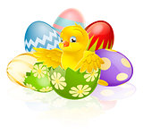 Easter chick in egg