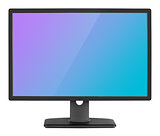 Professional widescreen Ñomputer monitor on white