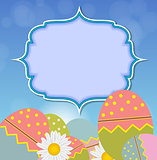 Easter eggs card with colourful eggs. vector illustration