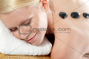 Portrait of a beautiful spa girl relaxing