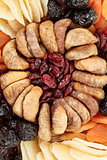 various dried exotic fruits