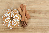 Gingerbread cookies with star anise and cinnamon