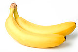Two bananas isolated on white. clipping path incl.