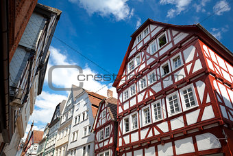 view on traditional German homes in Marburg