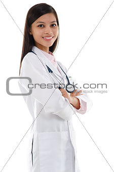 Confident Southeast Asian female medical doctor