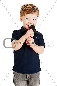Cute boy singing