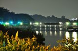 Lower Seletar Reservoir fishing jetty by night