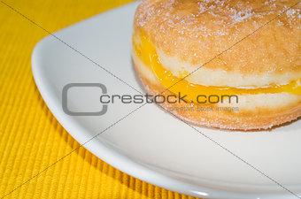 Doughnut in yellow background