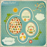 Retro Vintage Card with Easter Set