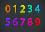 Vector set of colorful numbers 