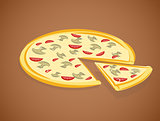 Vector illustration of pizza 