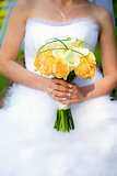 Bride holding a wedding bouquet 