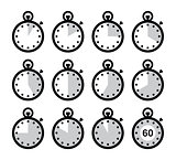Time, clock, stopwatch vector icons set
