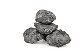 Small pile of coal isolated on white