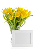 yellow Tulips and photo frame