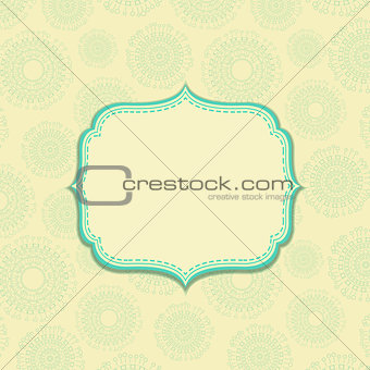 Light Yellow Vintage Card with Green Decor