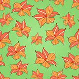 Seamless Pattern with Red Flowers