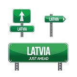latvia Country road sign