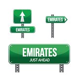 UAE emirates Country road sign