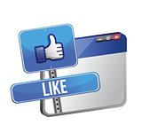 like us sign and web browser