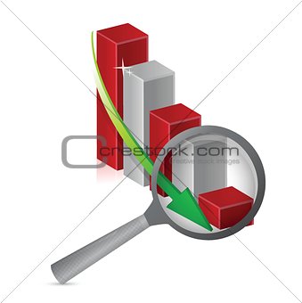 negative graph loupe with magnifying glass