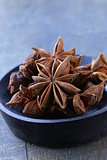 Stars anise on a wood   plate