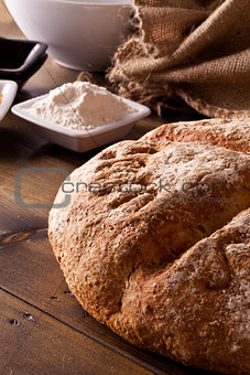 Fresh rustic baked bread