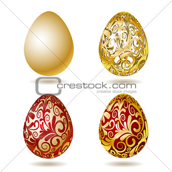 Red and Gold Easter eggs.