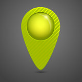 Vector green round glossy map pointer