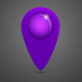 Vector violet round glossy map pointer