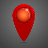 Vector red round glossy map pointer