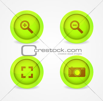 Set of glossy image browser icons. Vector icons
