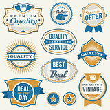 Retro aged business labels and badges