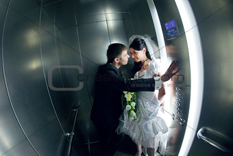 couple in the lift