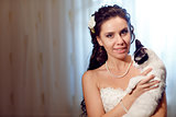 bride with a cat