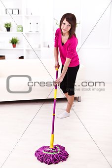 Woman with mop