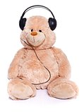 Teddy bear listening music